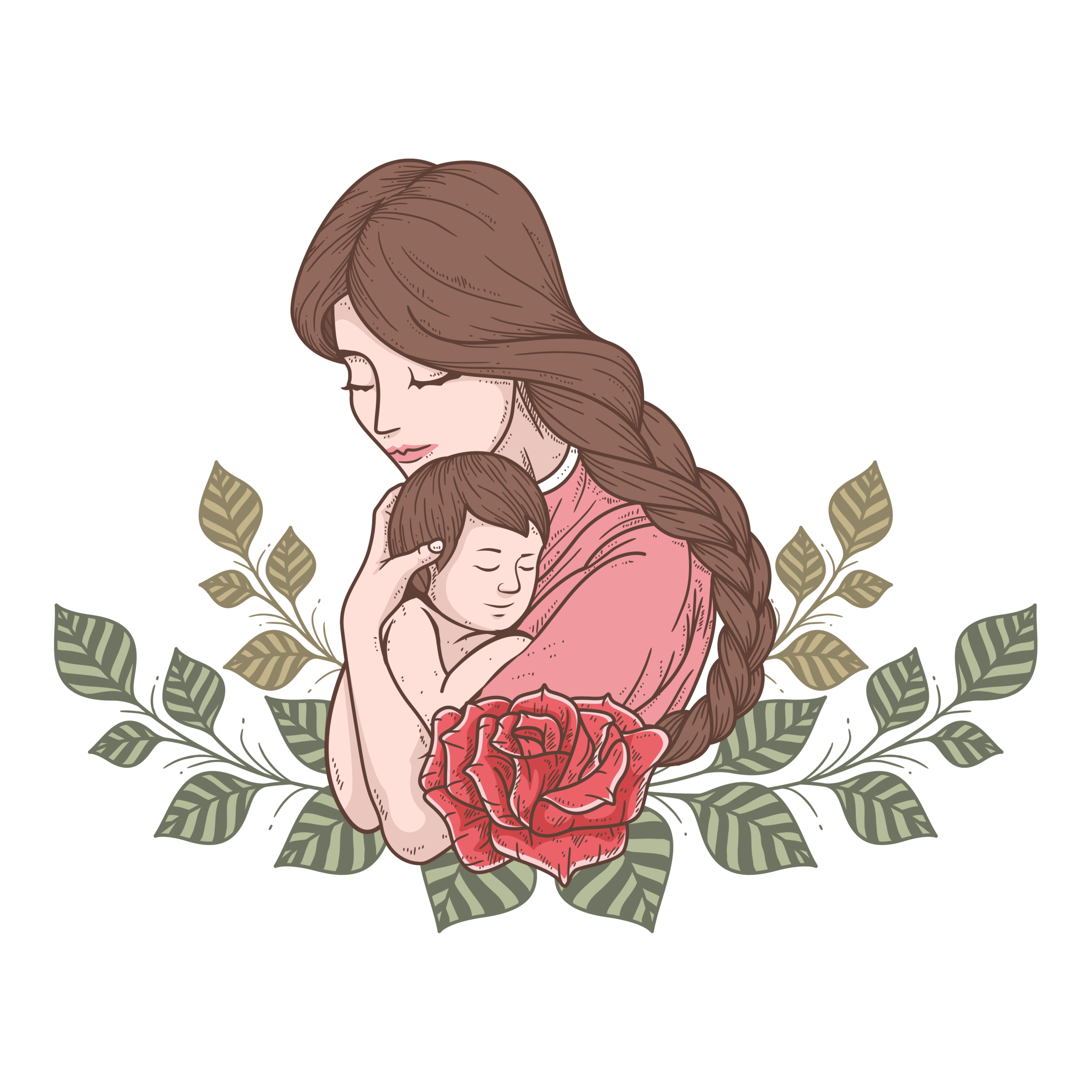 mother's day logo icon on transparent background png